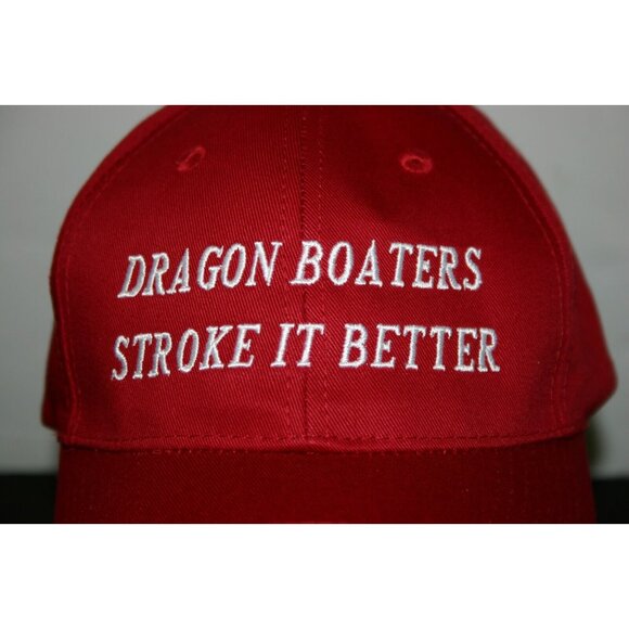 Dragon Boaters Racing hat cap Stroke it better strap red 7 1/2" Port and Company - Picture 2 of 6